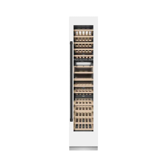 ZLINE 18"Triple Zone 68 Bottle Right Hinge Column Wine Cooler, White Matte Stainless Steel Matte Black RCWVRZ-WM-18-MB