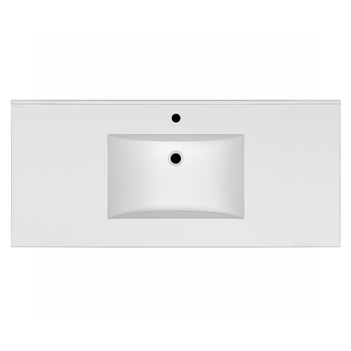 Whitehaus 49" Countertop Vanity Sink, Rect Bowl Single Faucet, Overflow WHCS4922-1H