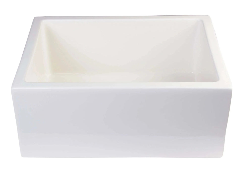 ALFI brand 24" Smooth Thick Wall Fireclay Single Bowl Farm Sink AB2418SB