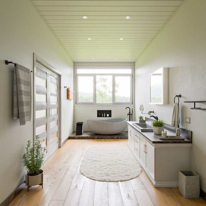 ALFI brand 59" Solid Concrete Oval Freestanding Bathtub ABCO59TUB