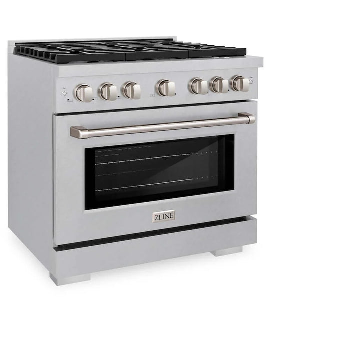 ZLINE 36"Gas Range, Convection Gas Oven , DuraSnow® Brass Burners, SGRS-BR-36