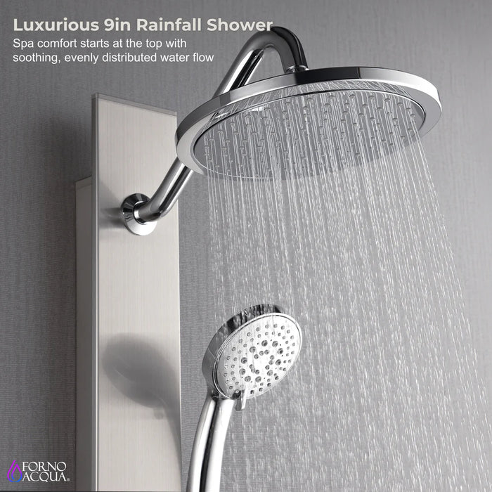 Forno Acqua AcquaSPA Shower Panel, Overhead Rainfall Shower, Handheld Shower Head SL31BC-L2