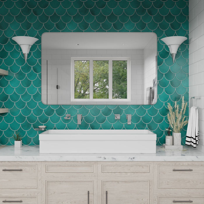 ALFI brand 48" White Above Mount Fireclay Bath Trough Sink AB48TR