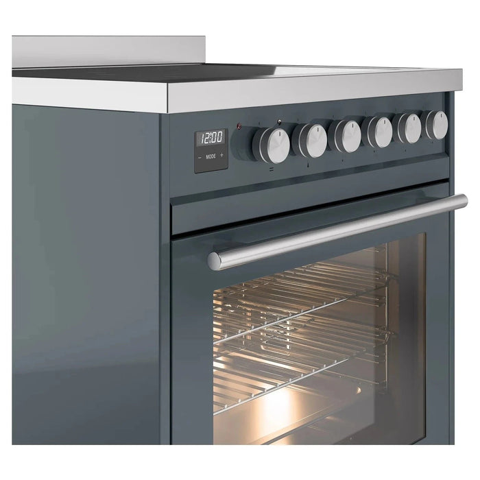 ILVE 30"Professional Plus Induction Range, Blue Grey UPI304WMPBG