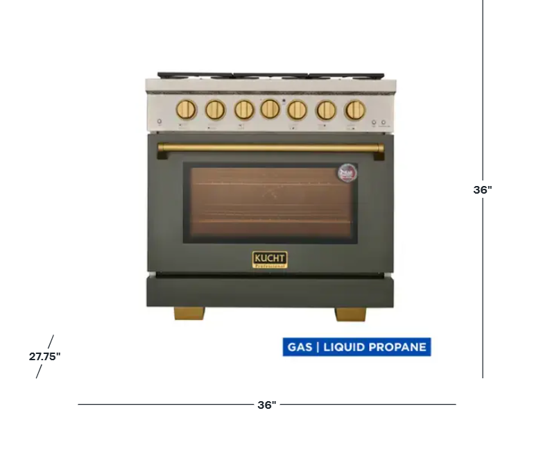 KUCHT 36" Natural Gas Range, KFX3600X-7AAG