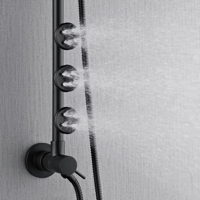Forno Acqua AcquaSPA Retrofit Shower, Overhead Rainfall Shower, Handheld Shower Head SC32BK-C2