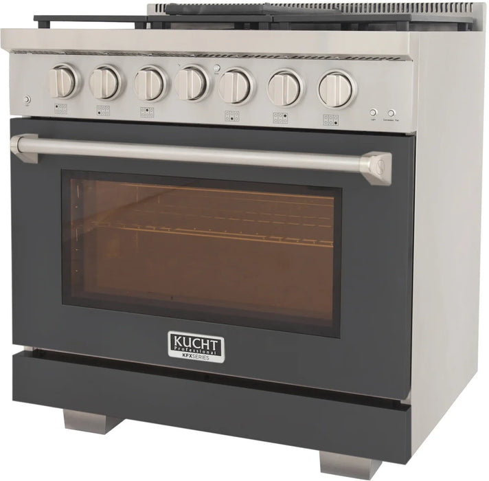 Kucht 36" Freestanding Professional Gas Range Liquid Propane KFX3600X/LP-GY