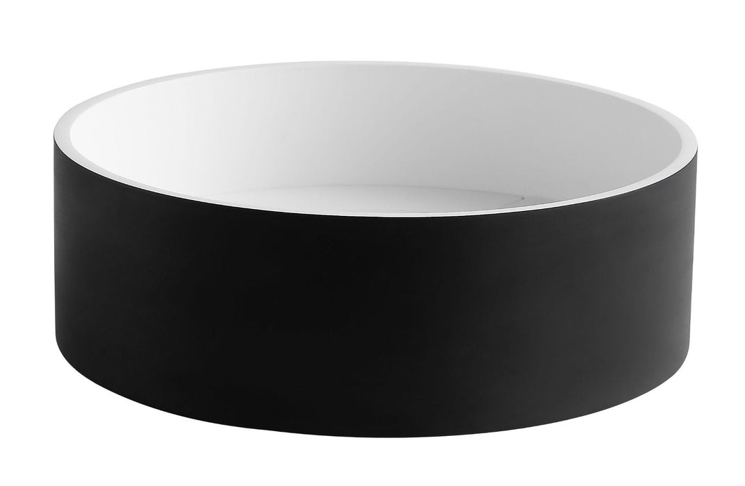 ALFI brand Black Matte 15" Round Solid Surface Resin Sink ABRS15RBM