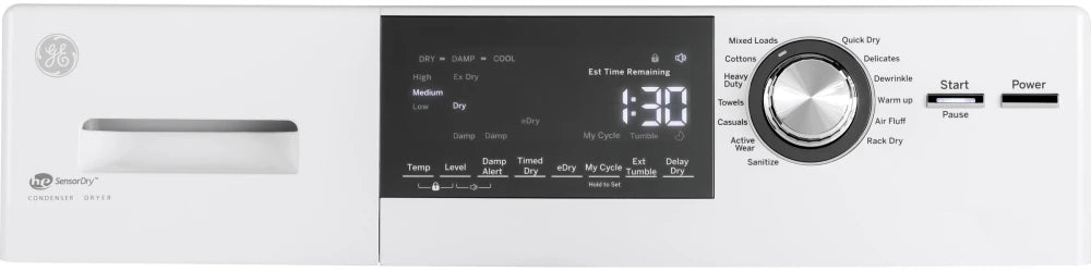 GE 24" Electric Dryer, White GFT14ESSMWW