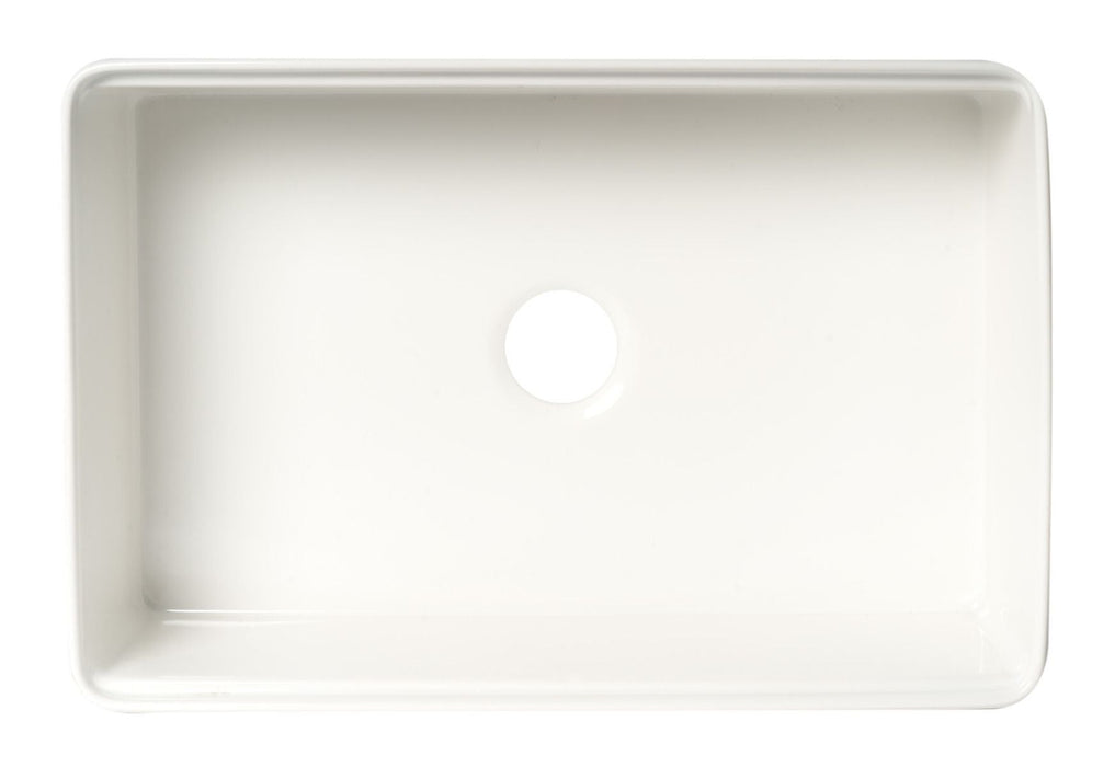 ALFI Brand 30" Smooth Apron Workstation Step Rim Fireclay Farm Sink ABFS3020