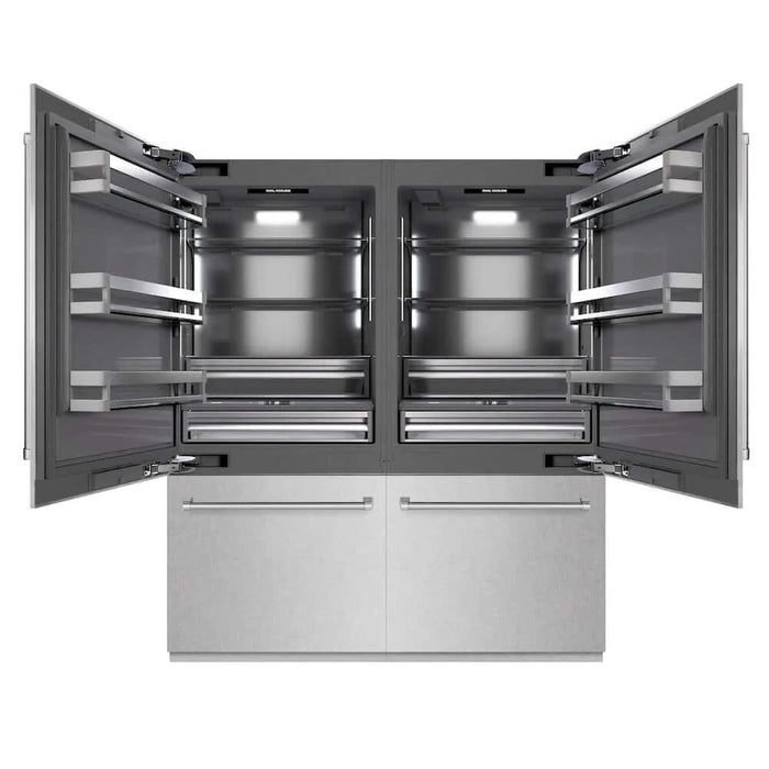 ZLINE 72" Built-In Bottom Freezer Refrigerator,Water Dispenser, Ice Maker, DuraSnow® Stainless Steel Graphite Gray GRBIT-SN-72