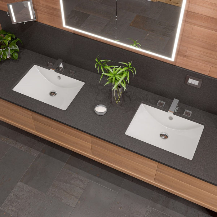 ALFI brand White 24" Rectangular Undermount Ceramic Sink ABC603