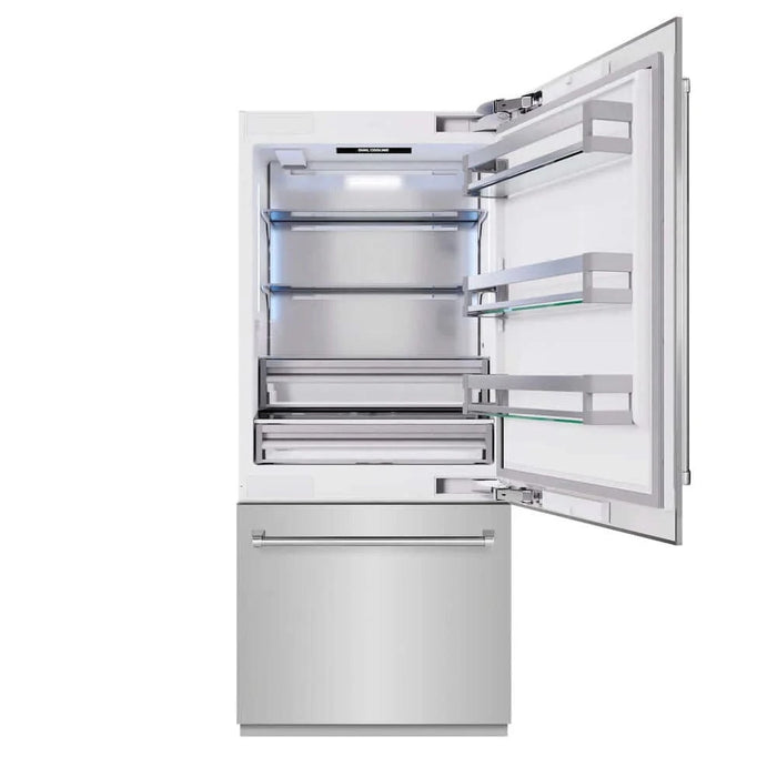 ZLINE 36" Built-In Bottom Freezer Refrigerator,Water Dispenser, Ice Maker, RBIT-304-36