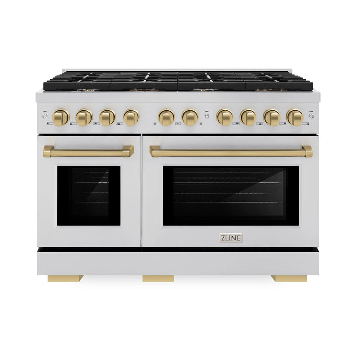 ZLINE 48"Paramount Dual Fuel Range Stainless Steel Champagne Bronze SDRZ-48-CB