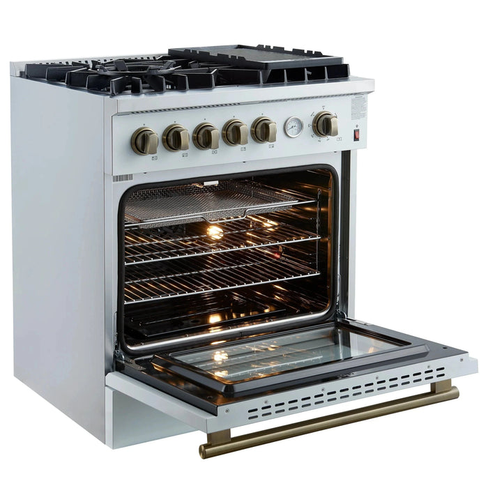FORNO Giovanni 30" Gas on Gas Range FFSGS6274-30WHT