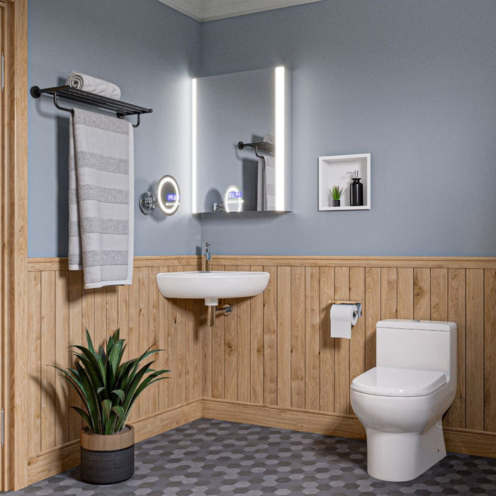 ALFI brand White 22" Corner Wall Mounted Ceramic Sink, Faucet Hole ABC120