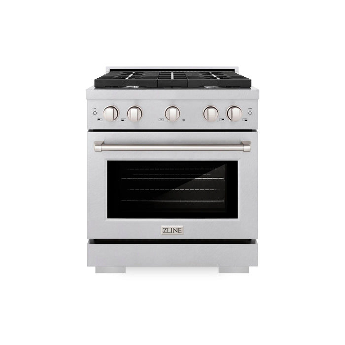 ZLINE 30"Paramount Dual Fuel Range DuraSnow® Stainless Steel SDRS-30