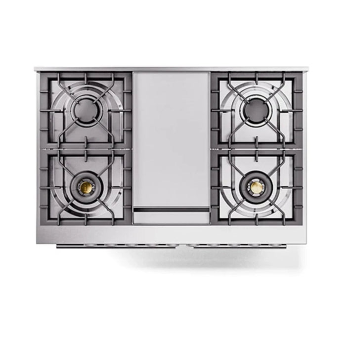 ILVE 40"Professional Plus Dual Fuel Range, Blue Grey UPD40FQMPBG