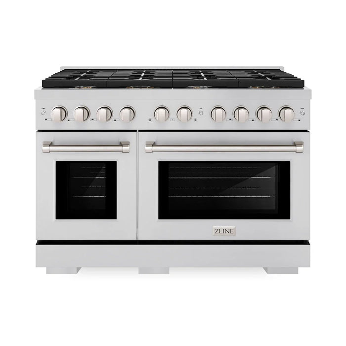 ZLINE 48" Gas Range, Stainless Steel w/ Brass Burners, SGR-BR-48