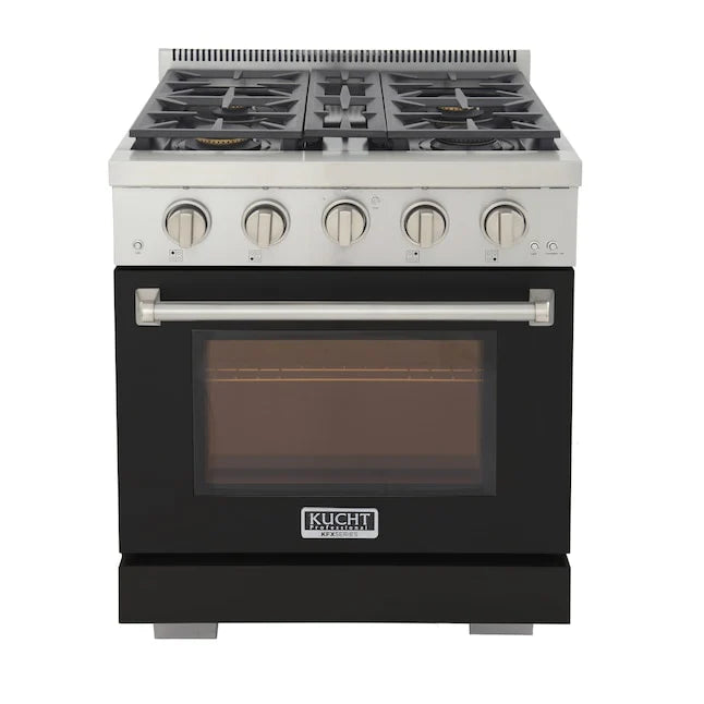 Kucht 30" Professional Propane Range, 4 Burners, KFX300/LP-BK