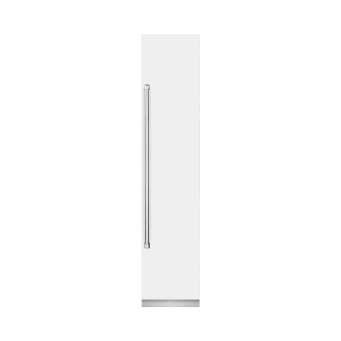 ZLINE 18" Right Hinge Column Freezer White Matte Stainless Steel, Graphite Gray Interior RCFVR-WM-18