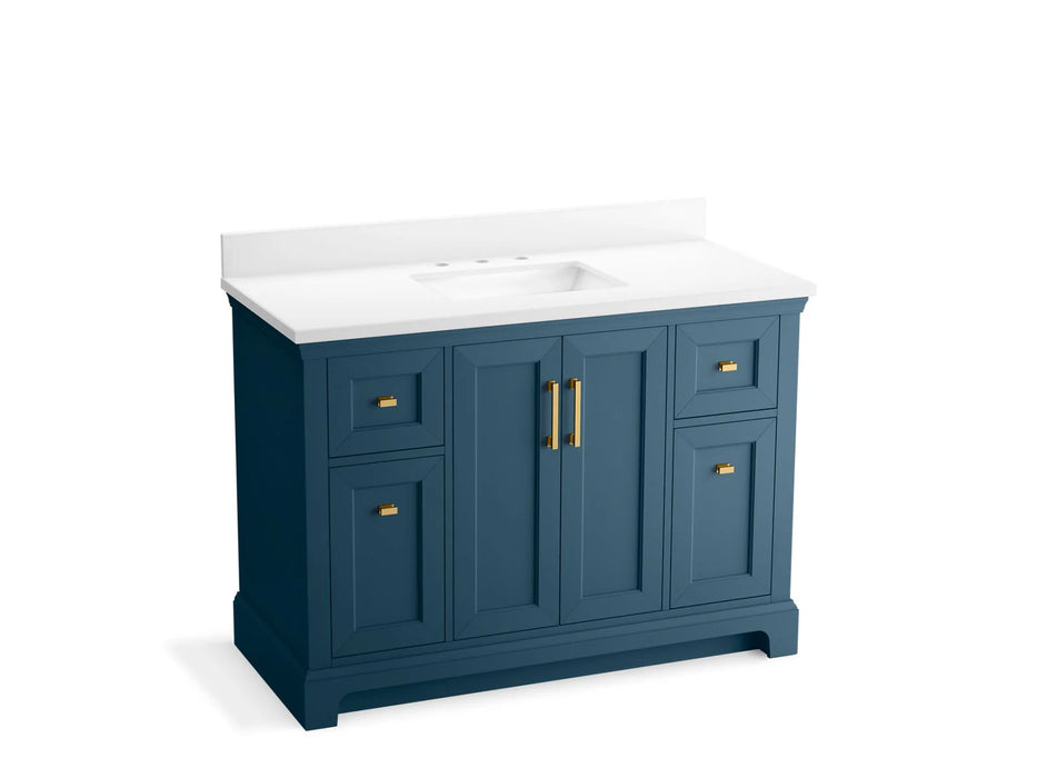 KOHLER Charlemont 48" bathroom vanity cabinet, sinks, quartz top K-29262-BD1