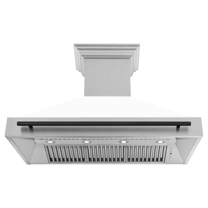 ZLINE 48" Autograph DuraSnow White Range Hood 8654SNZ-WM48-MB