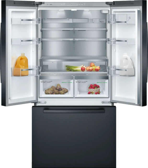 Bosch 36" Smart Refrigerator, Ice Maker, Black Stainless B36CT80SNB