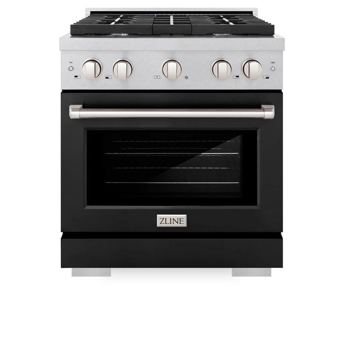 ZLINE 30"Gas Range, Convection Gas Oven, DuraSnow® Black Matte, SGRS-BLM-30