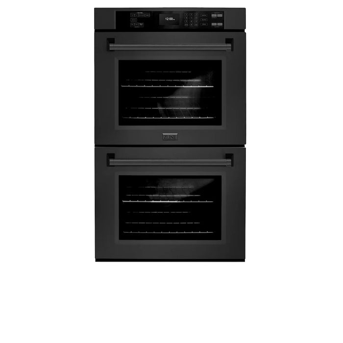 ZLINE 30"Professional True Convection Double Wall Oven, Air Fry, Self Clean Black Stainless Steel WADB-30