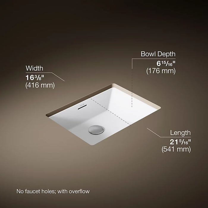 KOHLER Brazn 21-1/4" rectangular undermount bathroom sink K-21058