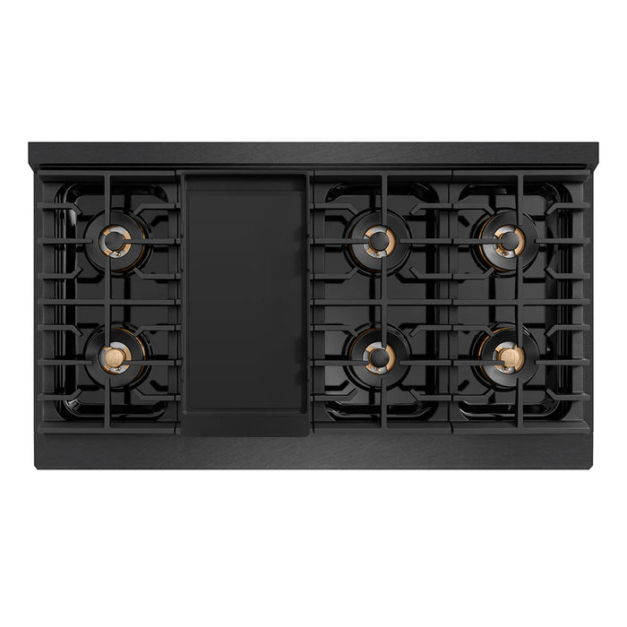 ZLINE 48" Paramount Gas Range DuoPro™ Cooktop, Convection Gas Oven, Black Satin Stainless Steel PSGRBS-48