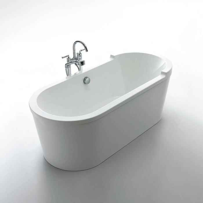 Whitehaus Oval Freestanding Acrylic Soaking Bathtub WHVT180BATH