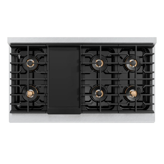 ZLINE 48" Paramount Dual Fuel Range DuoPro™ Cooktop, Dual Ovens PSDRS-BLM-48