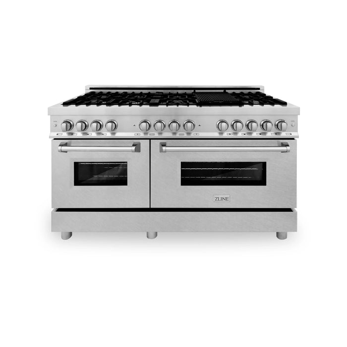 ZLINE 60" Professional Dual Fuel Range with Snow Finish Door, RA-SN-60