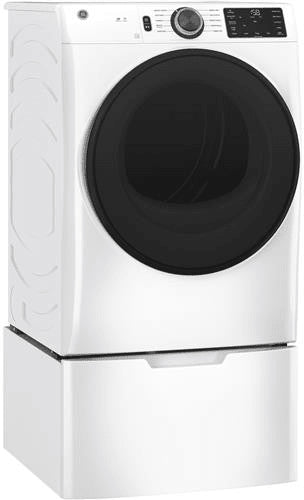 GE 28" Smart Front Load Electric Dryer, White, GFD55ESSNWW