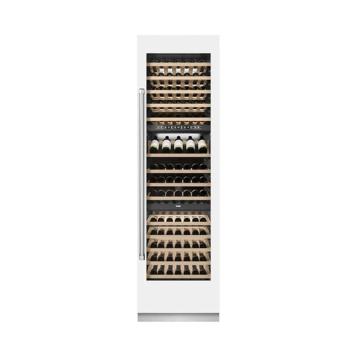 ZLINE 24"Triple Zone 100 Bottle Column Wine Cooler, White Matte Stainless Steel RCWV-WM-24