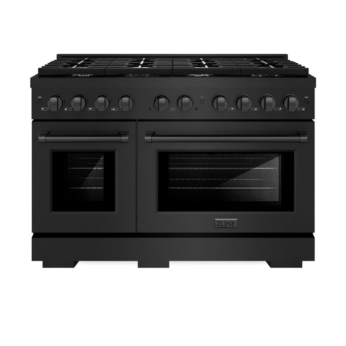 ZLINE 48"Paramount Dual Fuel Range Black Stainless Steel, SDRB-48