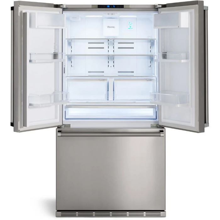 Viking® 3 Series 36" Stainless Steel Counter Depth Freestanding French Door Refrigerator RVFFR336SS