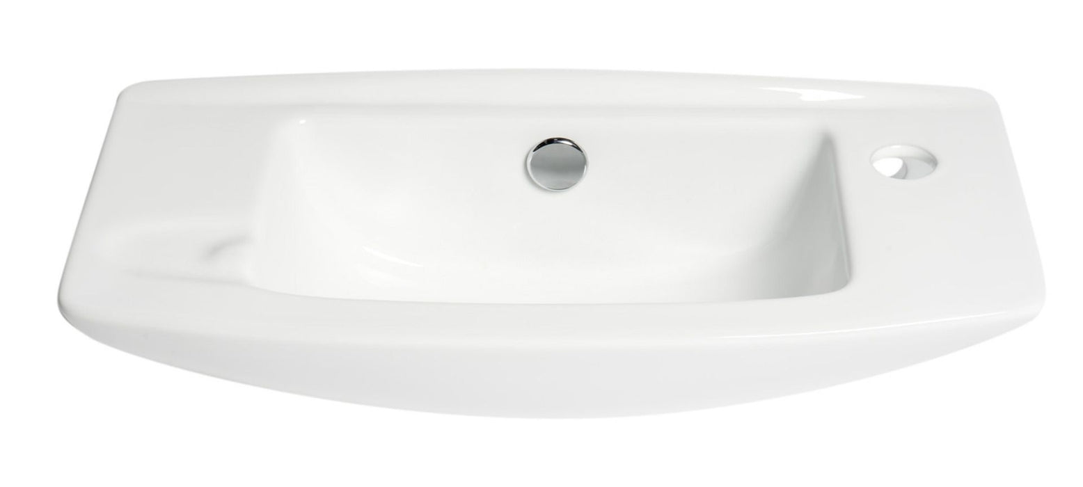 ALFI brand White 20" Small Wall Mounted Ceramic Sink with Faucet Hole ABC115