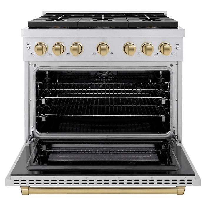 ZLINE 36" Paramount Dual Fuel Range DuoPro™ Cooktop, Electric Convection Oven PSDRZ-36-CB