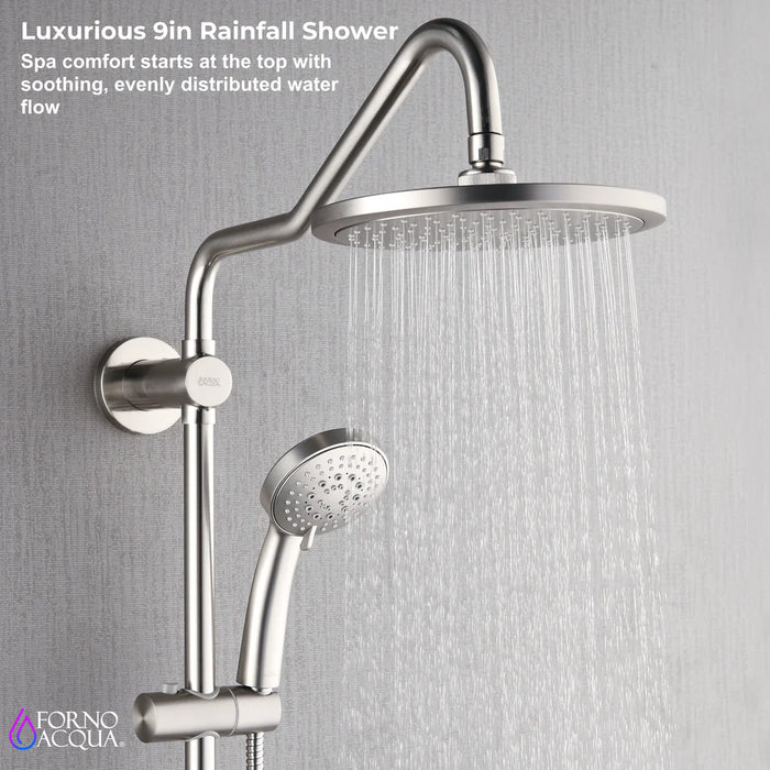 Forno Acqua AcquaSPA Retrofit Shower, Overhead Rainfall Shower, Handheld Shower Head SC31BN-C8