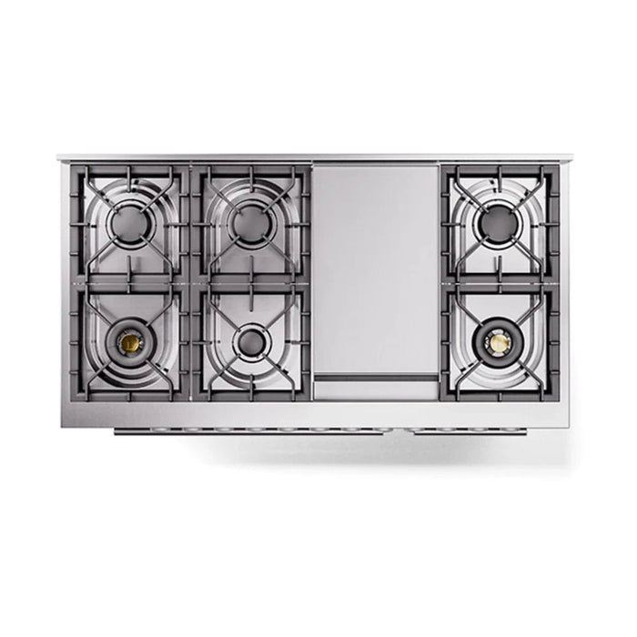 ILVE 48"Professional Plus Dual Fuel Range, Stainless Steel UP48FQMPSS