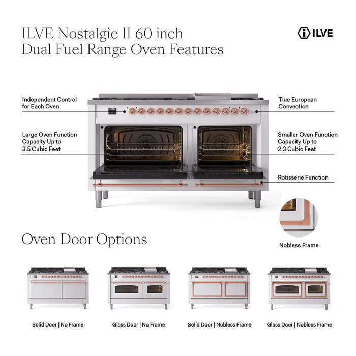 ILVE Nostalgie II 60" Dual Fuel UP60FSNMPAW