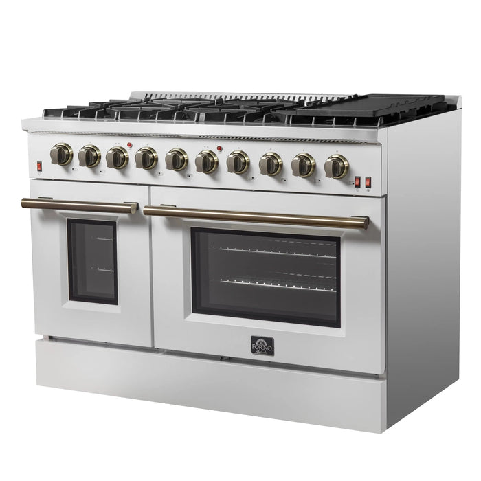 FORNO Galiano 48" Gas on Gas Range FFSGS6244-48WHT