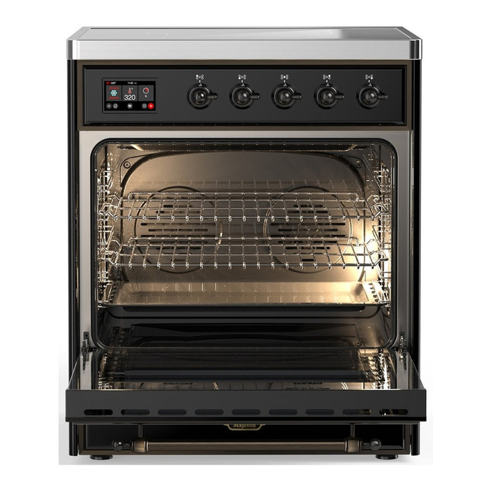 ILVE 30" Majestic III Induction Range Glossy Black Burnished Trim UMIB30NR3BKB