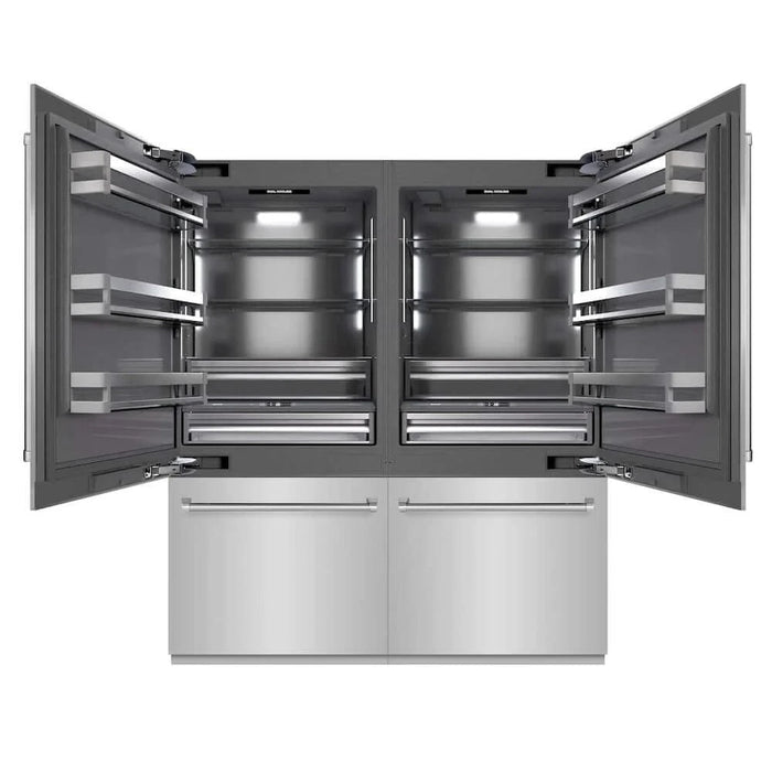 ZLINE 72" Built-In Bottom Freezer Refrigerator,Water Dispenser, Ice Maker,Graphite Gray GRBIT-304-72