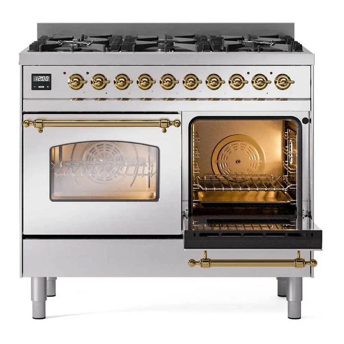ILVE Nostalgie II Limited Edition 40" Liquid Propane Dual Fuel Range Stainless Steel UPD406NMPSSGLP