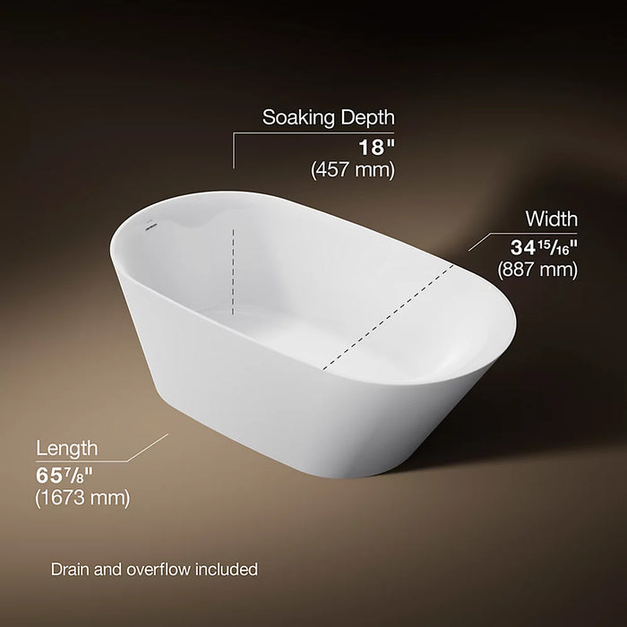 KOHLER Brazn 66" freestanding bath K-21388