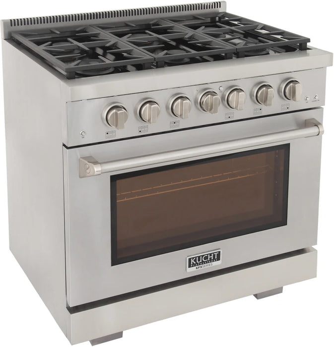 Kucht 36" Freestanding Professional Gas Range Liquid Propane KFX3600X/LP-S